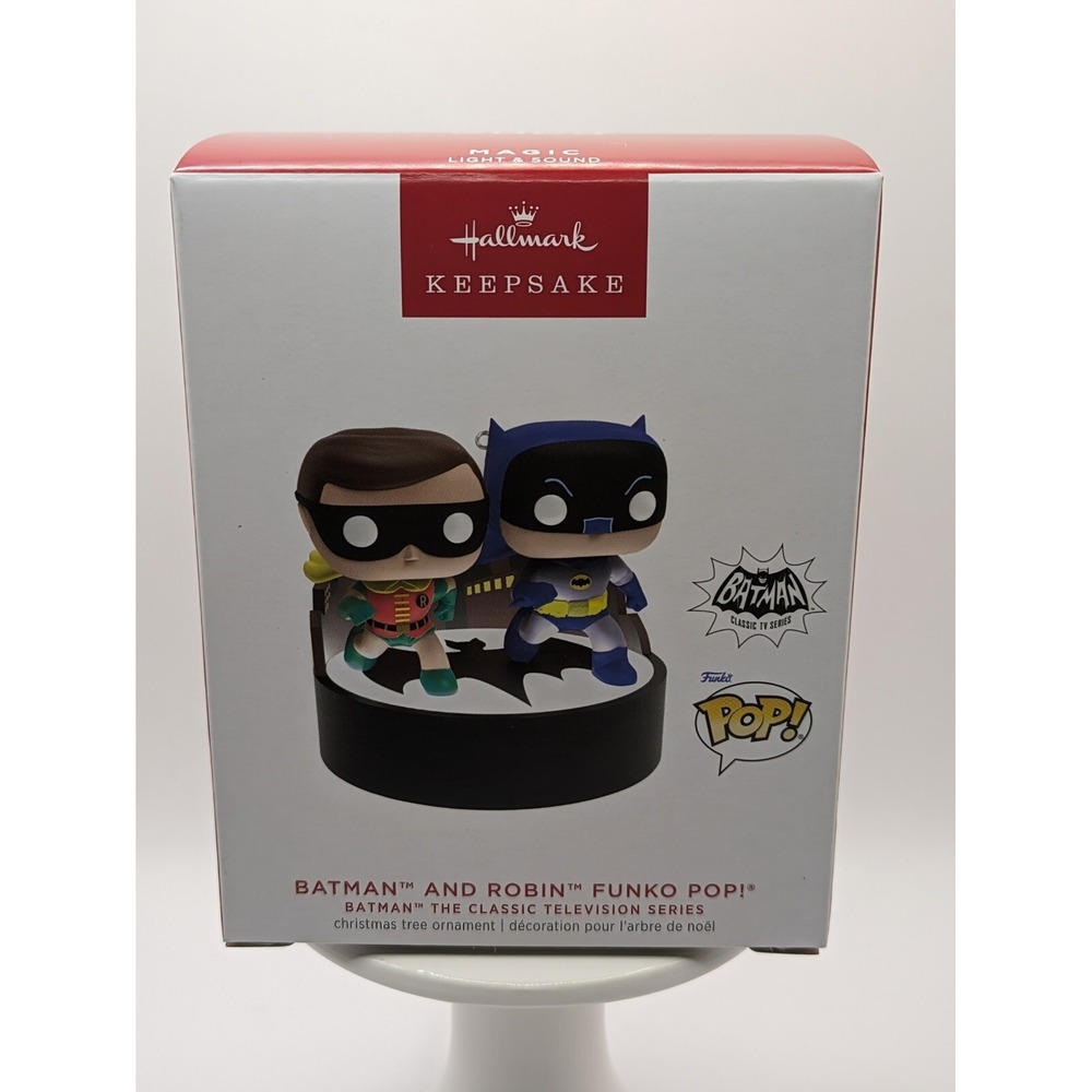 2023 Hallmark Keepsake Ornament‎ BATMAN & ROBIN FUNKO POP! Magic Light & Sound